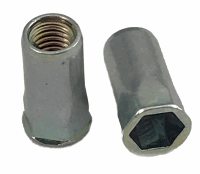 Steel Hex Open Rivnut Small Hd M3 Grip 0.5-2.5, Hole 5.1mm