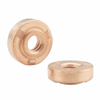 Steel Weld Nut - Copper Flash  Out of stock lead time typically 6-8 weeks
