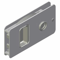 Flush Entry Door Lock, Weather Proof Style,    Clear Anodized Aluminum