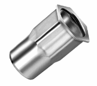 Rivetnut Steel open semi-hex M6  Grip 0.5-3.0mm, Small Head