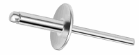 Open Rivet Steel/Steel 4.8 X20X16 Grip 11.0-15.0mm, Extra Large Head